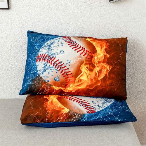  [아마존베스트]Homebed 3D Sports Baseball Bedding Set for Teen Boys,Duvet Cover Sets with Pillowcases,Twin Size,2PCS,1 Duvet Cover+1 Pillow sham