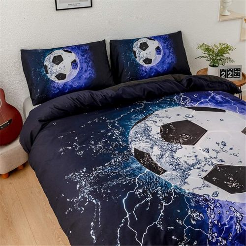  Homebed 3D Sports Football Bedding Set for Teen Boys,Duvet Cover Sets with Pillowcases,Queen Size,3PCS,1 Duvet Cover+2 Pillow Shams