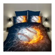 Homebed 3D Sports Baseball Bedding Set for Teen Boys,Duvet Cover Sets with Pillowcases,Twin XL Size,3PCS,1 Duvet Cover+2 Pillow Shams