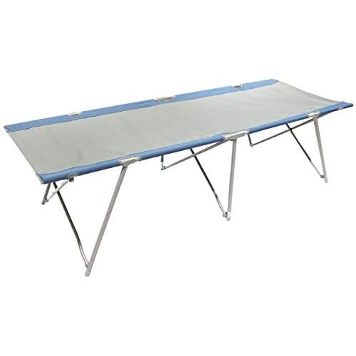  Homecall Camping Bed XXL 212 x 80 x 50 cm Rip Stop Polyester 600D Cushion Grey Blue