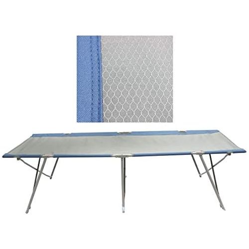  Homecall Camping Bed XXL 212 x 80 x 50 cm Rip Stop Polyester 600D Cushion Grey Blue