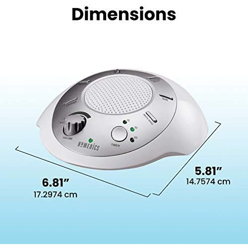  HoMedics White Noise Sound Machine | Portable Sleep Therapy for Home , Office , Baby & Travel | 6 Relaxing & Soothing Nature Sounds , Battery or Adapter Charging Options , Auto-Off Timer |