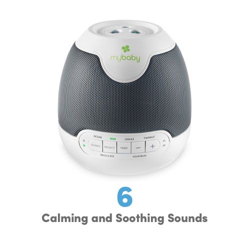  Homedics MyBaby, SoundSpa Lullaby - Sounds & Projection, Plays 6 Sounds & Lullabies, Image Projector Featuring Diverse Scenes, Auto-Off Timer Perfect for Naptime, Powered by an AC Adapter