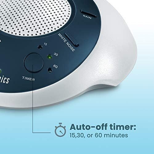  HoMedics White Noise Sound Machine | Portable Sleep Therapy for Home, Office, Baby & Travel | 6 Relaxing & Soothing Nature Sounds, Battery or Adapter Charging Options, Auto-Off Tim