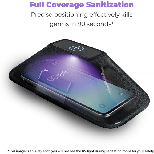  HoMedics UV Clean Portable Sanitizer Case, Kills up to 99.9% of Bacteria and Viruses at The DNA Level, Chemical and Mercury Free, Sterilizer for Smartphone, Watch, Makeup Tools, Gl