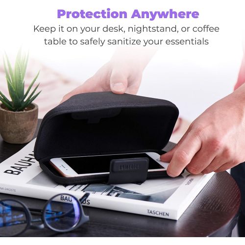  HoMedics UV Clean Portable Sanitizer Case, Kills up to 99.9% of Bacteria and Viruses at The DNA Level, Chemical and Mercury Free, Sterilizer for Smartphone, Watch, Makeup Tools, Gl