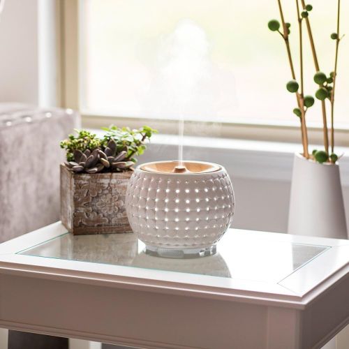  Homedics Gather Ultrasonic Aromatherapy Diffuser | Remote Control,20 Hour Runtime,Color Changing Lights,Soothing Sounds|BONUS ITEMS 3 Sample Essential Oils, Large Tank 200 ML, Quiet Motor