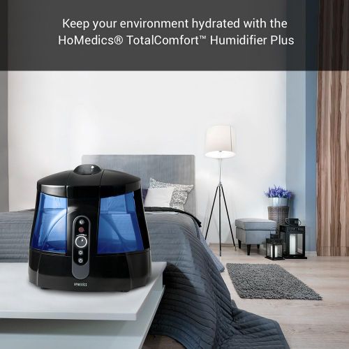  Homedics TotalComfort Warm & Cool Mist Ultrasonic Humidifier | 1.7 Gallon Tank, 80 Hour Runtime, Nightlight, Dual Tanks | Clean Tank Technology, BONUS 2 DEMINERALIZATION CARTRIDGES, Whisper