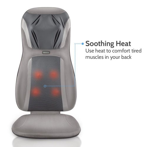  Homedics HoMedics, Shiatsu Elite Pro Massage Cushion With Heat | Full Back Kneading Shiatsu or Rolling Massage | Optional Heat & Height Adjustment | Programmed Controller & Integrated Strap