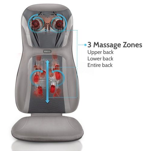  Homedics HoMedics, Shiatsu Elite Pro Massage Cushion With Heat | Full Back Kneading Shiatsu or Rolling Massage | Optional Heat & Height Adjustment | Programmed Controller & Integrated Strap