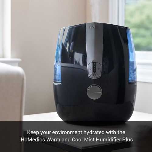  Homedics TotalComfort Humidifier Plus |Warm & Cool Misting Technology, 1.4 Gallon Tank, 65 Hour Runtime, Nightlight | Clean Tank Technology, BONUS DEMINERALIZATION CARTRIDGE, Portable | HoM