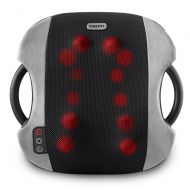 Homedics Shiatsu Heated Lumbar Massage Cushion | Heated Vibrating Pad, 12 Massager Nodes, Dual-Kneading...