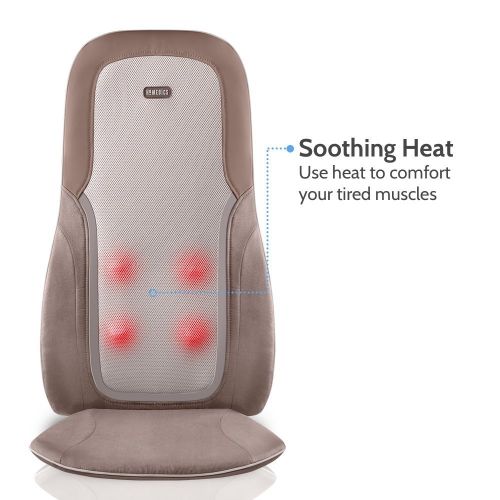  Homedics HoMedics, Quad Shiatsu Pro Massage Cushion with Heat, Zone Control (Targeted Spot, Full, Lower &...