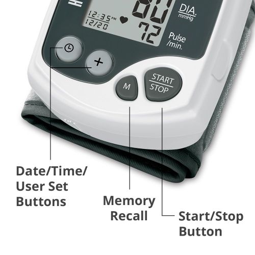  Homedics HoMedics Automatic Wrist Blood Pressure Monitor | 2 Users, 120 Stored Readings, Memory Average Function | Fast Accurate Readings, BONUS Protective Case Included