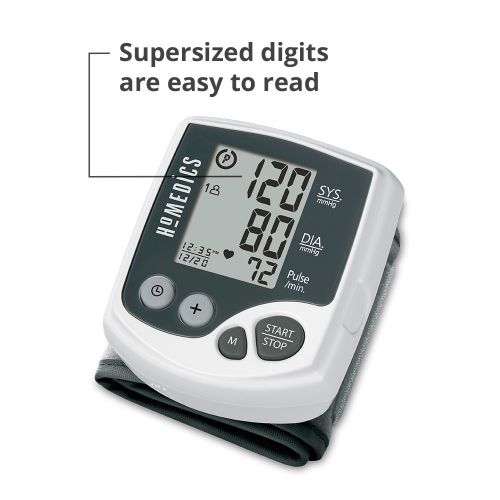  Homedics HoMedics Automatic Wrist Blood Pressure Monitor | 2 Users, 120 Stored Readings, Memory Average Function | Fast Accurate Readings, BONUS Protective Case Included