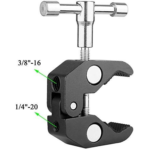  Homeet Super Klemme Fahrrad Halterungen fuer Actionkamera Lenker Halterung Metall Klammer mit 1/4”-3/8” Mutter Gewinde Mini Kamera Kugelkopf, ROT