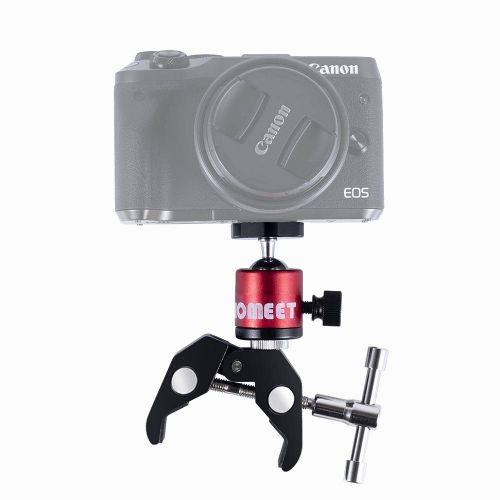  Homeet Super Klemme Fahrrad Halterung fuer GoPro, Kamera Lenker Halterung Metall Klammer mit 1/4-3/8 Mutter Gewinde Mini Kamera Kugelkopf fuer SJCAM Akaso Garmin DBPOWER YI 4K Action