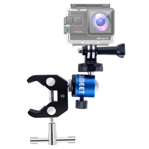  Homeet Super Klemme Fahrrad Halterung fuer GoPro, Kamera Lenker Halterung Metall Klammer mit 1/4-3/8 Mutter Gewinde Mini Kamera Kugelkopf fuer SJCAM Akaso Garmin DBPOWER YI 4K Action