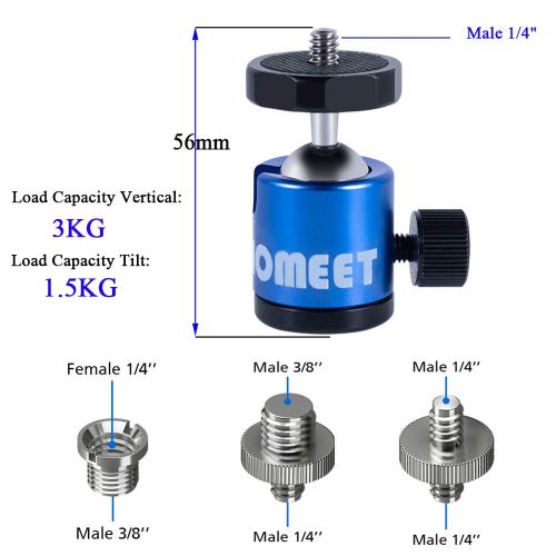  Homeet Super Klemme Fahrrad Halterung fuer GoPro, Kamera Lenker Halterung Metall Klammer mit 1/4-3/8 Mutter Gewinde Mini Kamera Kugelkopf fuer SJCAM Akaso Garmin DBPOWER YI 4K Action