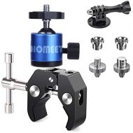 [아마존베스트]Homeet Super Clamp Bicycle Mounts for Action Camera Handlebar Mount Metal Clamp with 1/4-3/8 Inch Nut Thread Mini Camera Ball Head, Blue