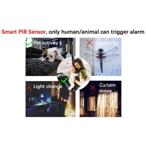  Homeiot Battery Powered Security Camera, Wireless and Wire-Free, Home Security Camera with Night Vision & PIR Alarm for BabyPet Monitor