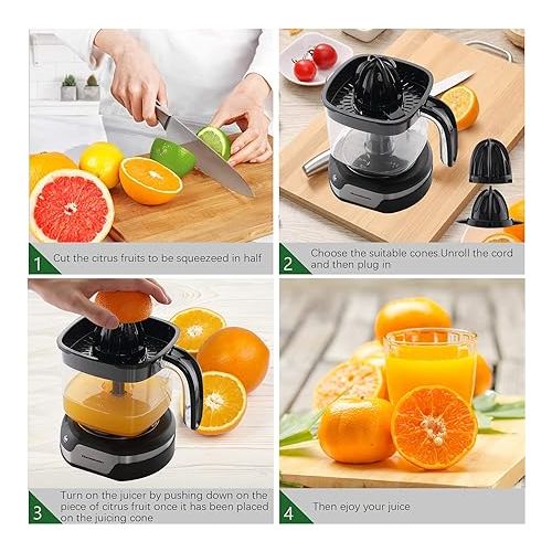  Homeleader Electric Citrus Juicer, Lemon Squeezer with Powerful Motor and LED Working Lamp, Orange Juicer for Grapefruits, Orange and Lemon