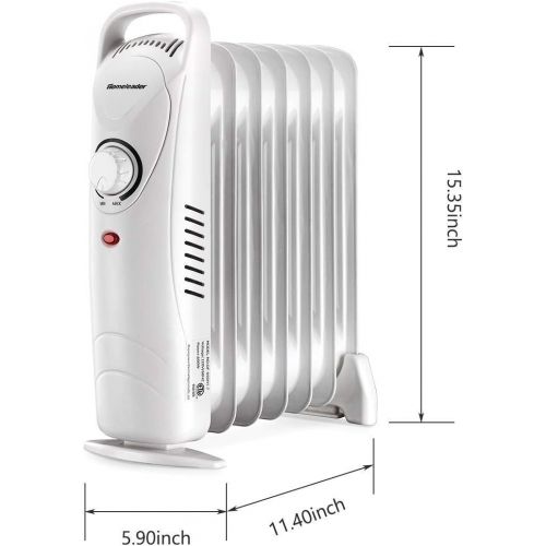  [아마존베스트]Homeleader Oil Filled Radiator Heater, Portable Overheating Protection Oil Heater, for Home and Office, White