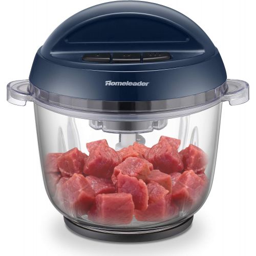  Homeleader Food Chopper 10 Cup Electric Food Processor Large Size Glass Bowl Blender Grinder with 3 Speeds for Meat, Vegetables, Fruits and Nuts, 400W