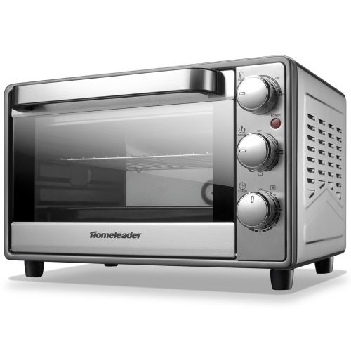 Homeleader Toaster Oven Fits 6-Slice Bread12-Inch Pizza, Contertop Oven with ConvectionToastBakeBroil Function, Includes Bake PanBroil Rack&Tray Handle, Stainless Steel
