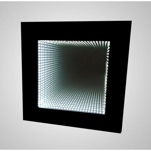  Homelegance Decorative Mood Led Wall Accent Lighting Infinity Mirror with Black Wooden Frame, Table Top