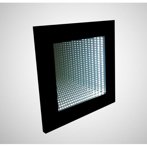  Homelegance Decorative Mood Led Wall Accent Lighting Infinity Mirror with Black Wooden Frame, Table Top