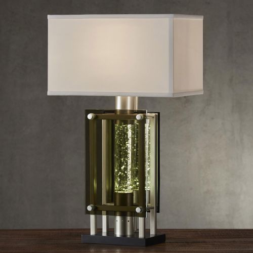  Homelegance Silver Metal Finish Table lamp with Sparkling Decorative Water-Drop Dancing Water Mood Light, Night Light