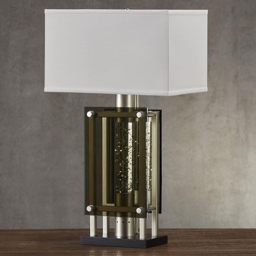  Homelegance Silver Metal Finish Table lamp with Sparkling Decorative Water-Drop Dancing Water Mood Light, Night Light