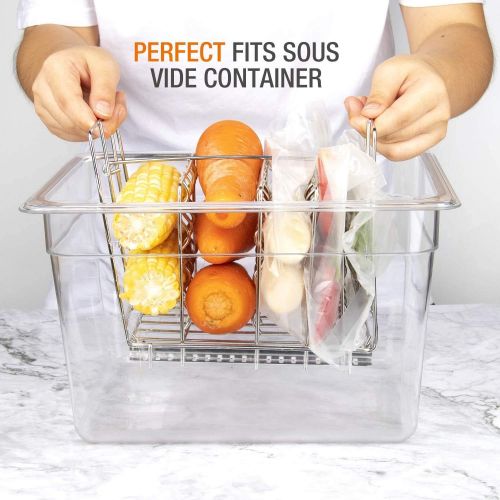  [아마존베스트]HOMENOTE Sous Vide Container 12 Quart with Lid & Rack and Sleeve - BPA Free Complete Sous Vide Accessories Kit with Cookbook For Anova and Most Sous Vide Cookers