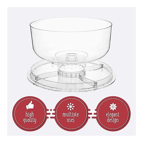  Homeries Cake Stand with Lid, Cake Plate, (6 in 1) Multi-Functional Serving Platter, Large Cake Stand with Dome - Use as Cake Holder, Cake Cover - Acrylic