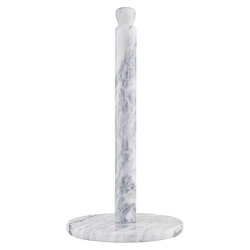  Homeries White Marble Paper Towel Holder ? Deluxe Upright Towel Dispenser for Kitchen Countertop, Cabinet & Bathrooms ? Non Steel & Non Plastic Design ? Heavy Duty, Solid Standup P