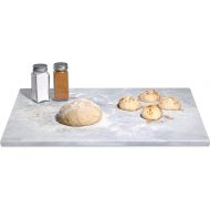 [아마존베스트]Homeries Marble Pastry Board (12 x 16 Inches) - Marble Serving Tray for Cheese, Pastries, Bread - Large White Fancy Marble Slab for Cake Display Marble  Sleek Design & Non Slip Ru