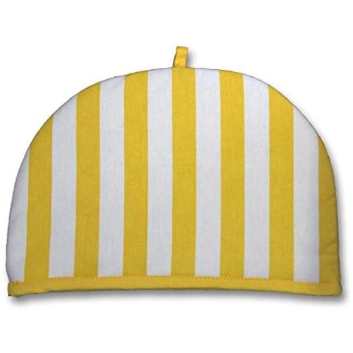  Homescapes Teekannenwarmer Thick Stripes gelb Design Tea Cosy Kannenwarmer 100% Baumwolle