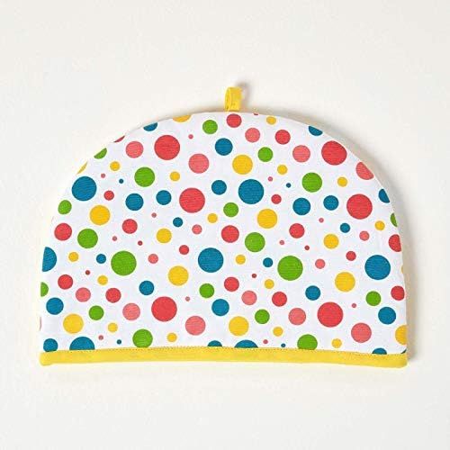  Homescapes Teekannenwarmer Polka Dots Multi Design Tea Cosy Kannenwarmer 100% Baumwolle