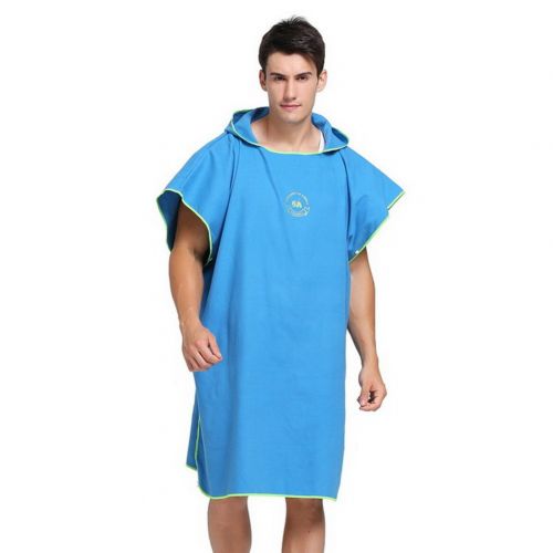  Homeself Microfiber Surf Changing Towel Poncho Robe With Hood, Hooded Bath Robe Towel Wetsuit for Beach swim watersports, One Size Fits All