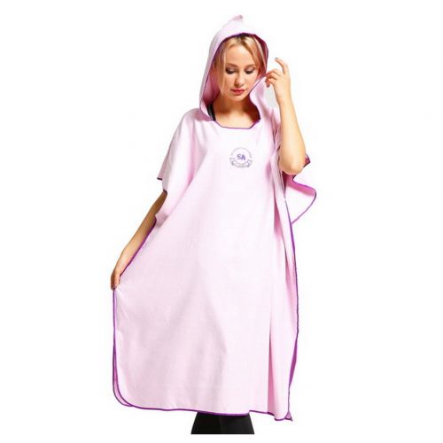  Homeself Microfiber Surf Changing Towel Poncho Robe With Hood, Hooded Bath Robe Towel Wetsuit for Beach swim watersports, One Size Fits All