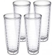 Homestead Choice Insulated Tumblers 4-pack 26 oz Made in USA Great for Iced Coffee & Hot Drinks, Clear Double Wall Plastic Tumbler Cups, Microwave, Freezer & Top Rack Dishwasher Safe Reusable Cups