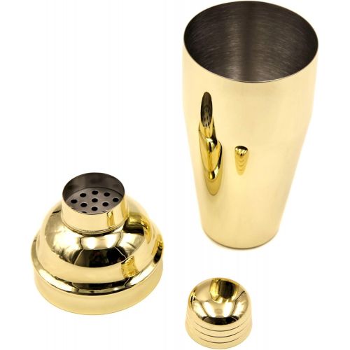  [아마존베스트]Homestia Gold Cocktail Shaker Set Bartender Kit Stainless Steel 24oz Martini Shaker, Muddle Spoon, Double Jigger, Fine Strainer, Ice Tong, 2 Liquor Pour Spout Barware Gift Set