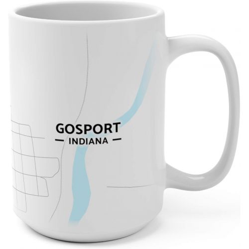  Hometown Bias Gosport, Indiana IN Map Mug (15 oz)