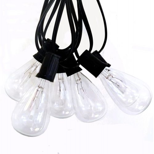  Hometown Evolution, Inc. Vintage Outdoor String Lights (100 Ft, ST40 Clear Bulbs - Black Wire)