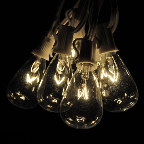  Hometown Evolution, Inc. Vintage Outdoor String Lights (100 Ft, ST40 Clear Bulbs - Black Wire)