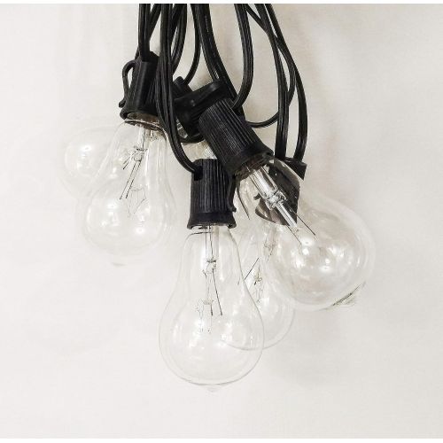  Hometown Evolution, Inc. Vintage Outdoor String Lights (100 Ft, ST40 Clear Bulbs - Black Wire)