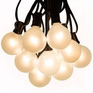 Hometown Evolution, Inc. White Pearl Outdoor Patio Globe String Lights (50 Foot 50 Socket, G50 White Pearl 2 Inch Bulbs - Black Wire)