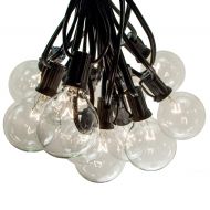 Hometown Evolution, Inc. 50 Foot G50 Patio Globe String Lights with 2 Inch Clear Bulbs for Outdoor String Lighting (Black Wire)