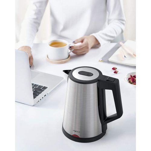  [아마존 핫딜]  [아마존핫딜]Wasserkocher Edelstahl Elektrischer Wasserkessel 1.7L, 1800W Auto-off & Trockenlaufschutz, ideal fuer Kaffee, Tee, Haferflocken, Babynahrung von Homever